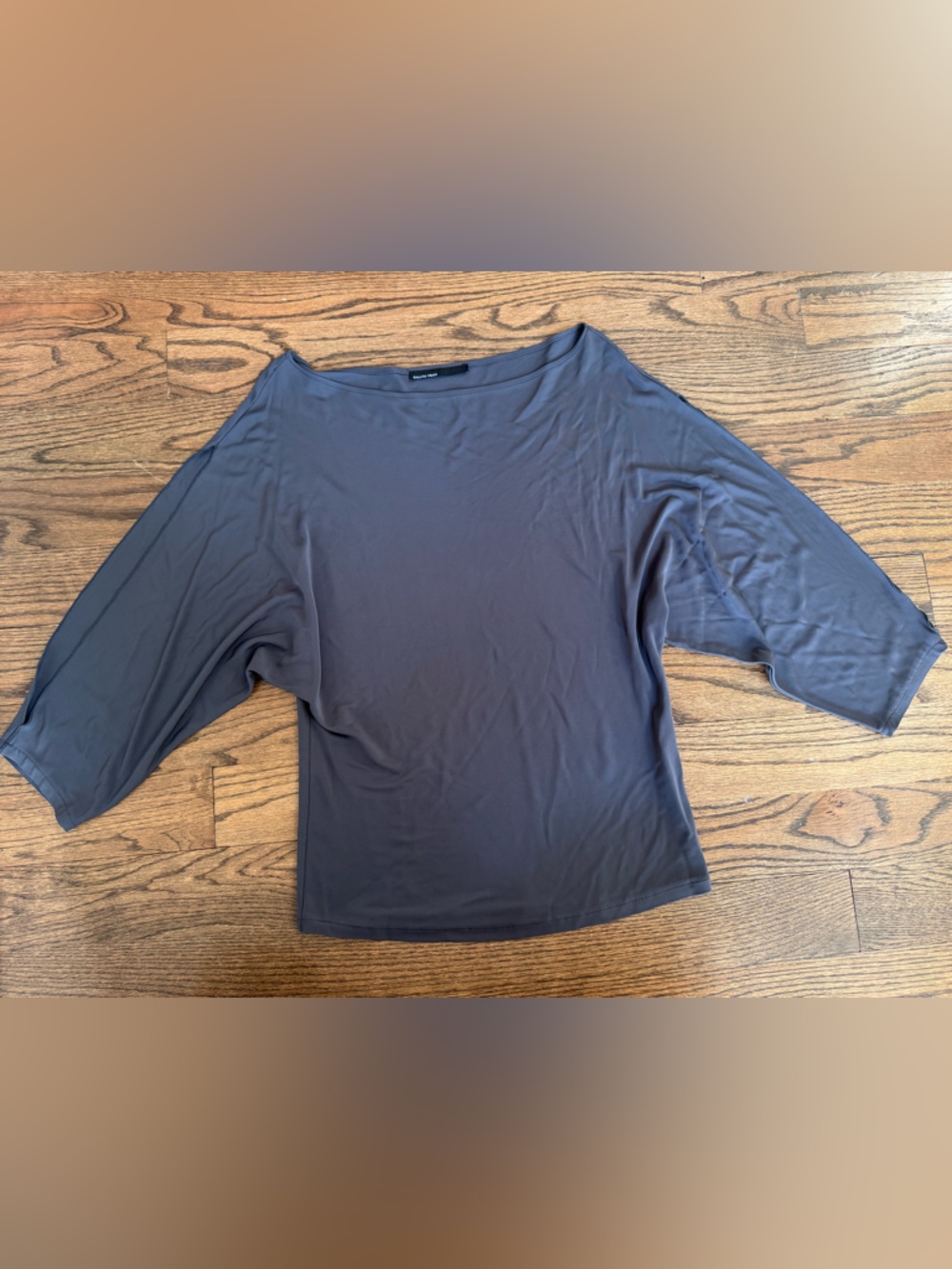 Calvin Tran Gray Asymmetric Dolman Cold Shoulder Top (Size Not Listed, Est. S/M)